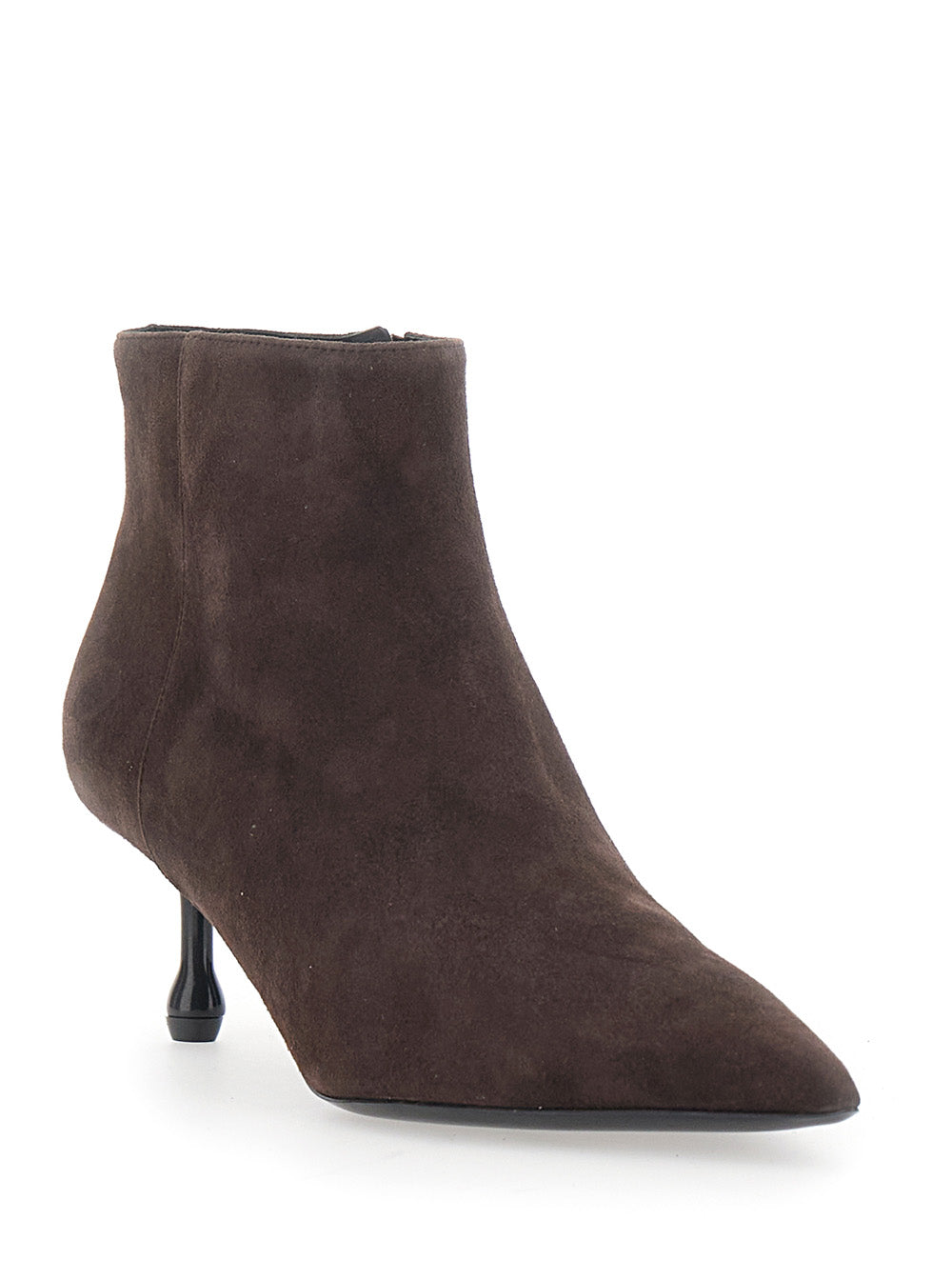 Leplain Women Brown Ankle Boots With Pointed-Toe Design In Suede Women