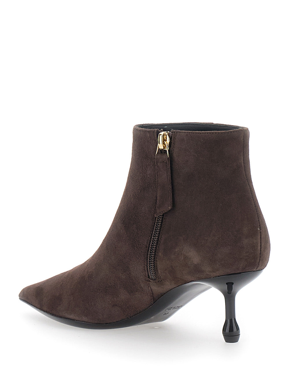 Leplain Women Brown Ankle Boots With Pointed-Toe Design In Suede Women