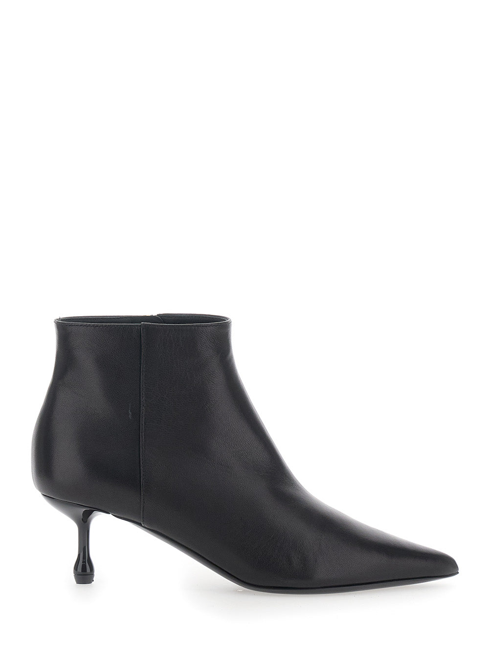 Leplain Women Black Ankle Boots With Pointed-Toe Design In Leather Women