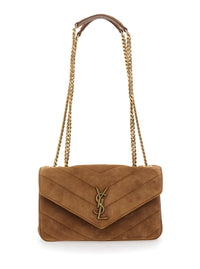 Saint Laurent Women Small Loulou Chain Bag 7 Suede Satin Calf