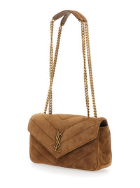 Saint Laurent Women Small Loulou Chain Bag 7 Suede Satin Calf