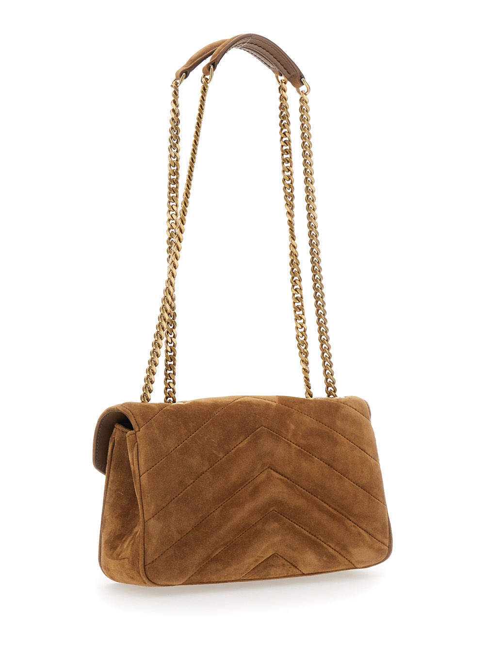 Saint Laurent Women Small Loulou Chain Bag 7 Suede Satin Calf