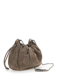 Brunello Cucinelli Women Borsa Bucket Mellow Mini In Camoscio