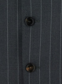 Brunello Cucinelli Men Grey Single-Breasted Jacket With Notched Revers And All-Over Pinstripe Motif In Wool For Men