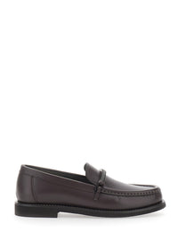 Brunello Cucinelli Women Brown Loafers With Rounded Toe And Monile Band On The Front In Leather Women
