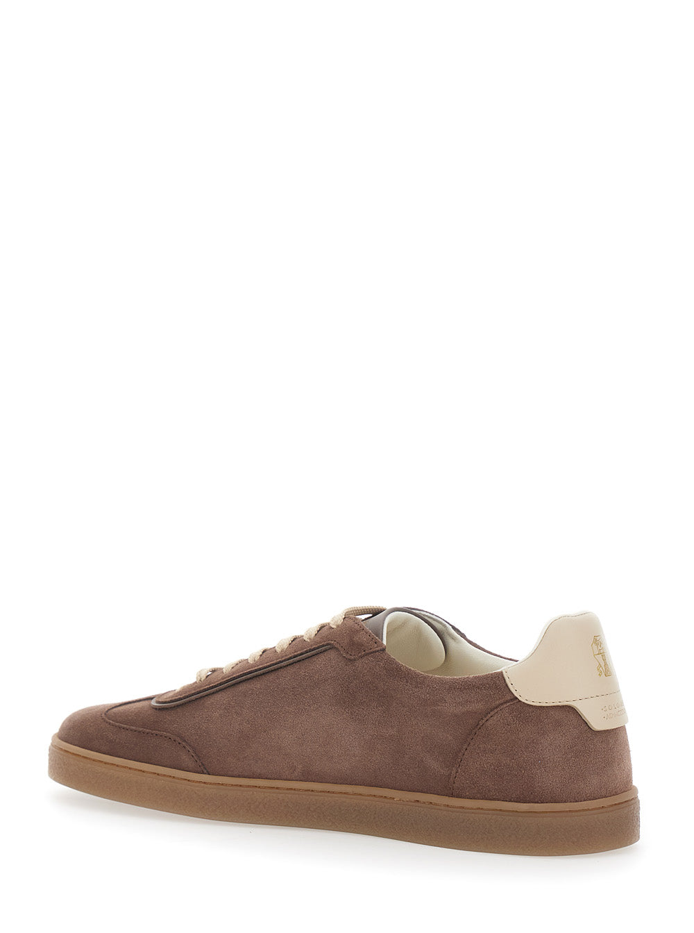 Brunello Cucinelli Men Brown Sneakers With Embossed Logo On The Back In Leather Men