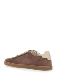 Brunello Cucinelli Men Brown Sneakers With Embossed Logo On The Back In Leather Men