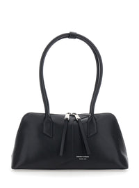 Emporio Armani Women Black Handbag With Logo Lettering On The Front In Ecoleather For Women