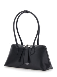 Emporio Armani Women Black Handbag With Logo Lettering On The Front In Ecoleather For Women