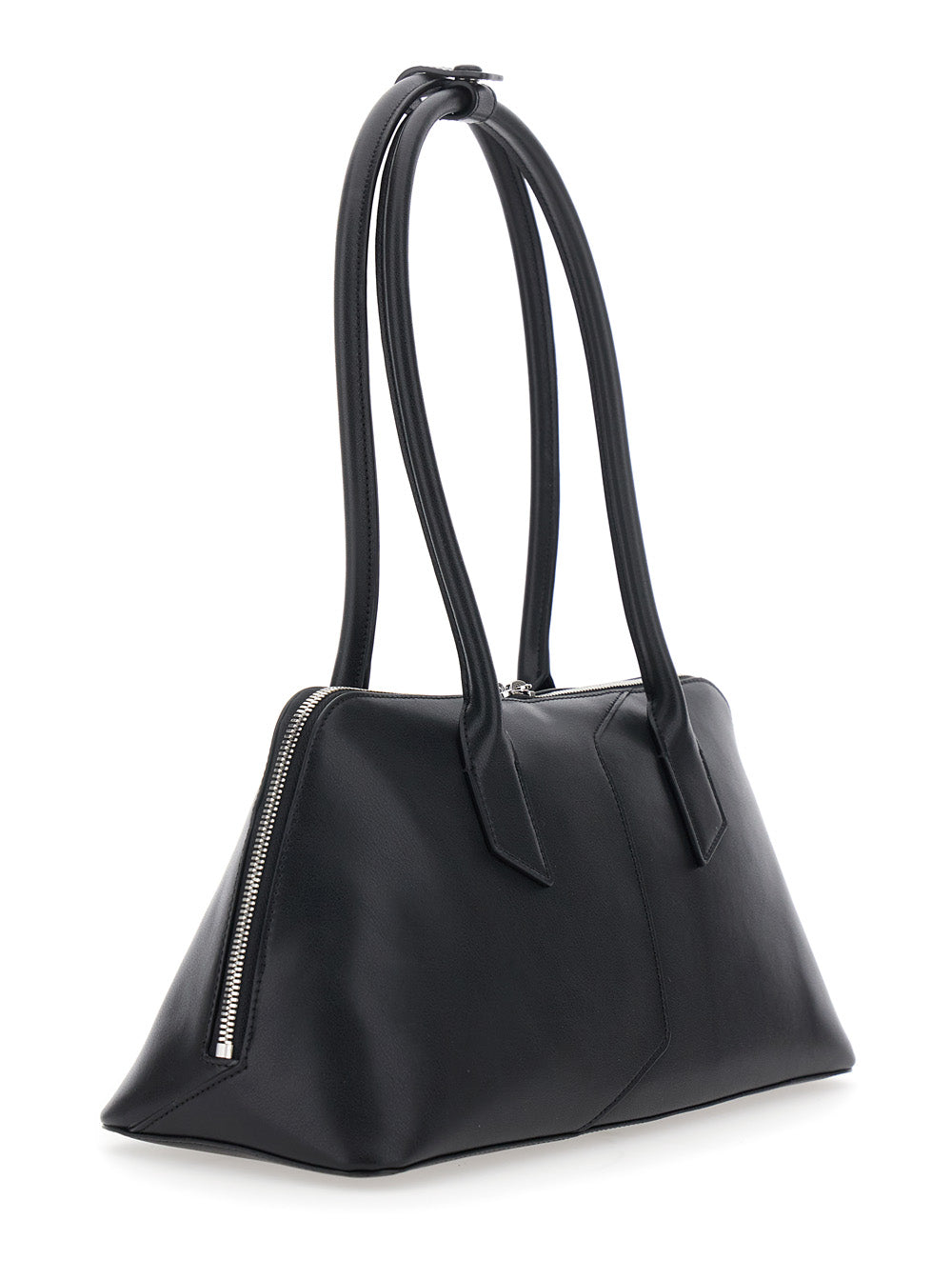 Emporio Armani Women Black Handbag With Logo Lettering On The Front In Ecoleather For Women