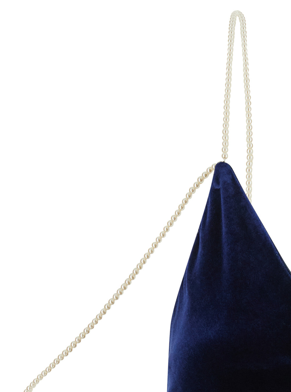 Forte_Forte Women Long Dress In Silk Velvet With Beaded Straps And Blue Color For Women