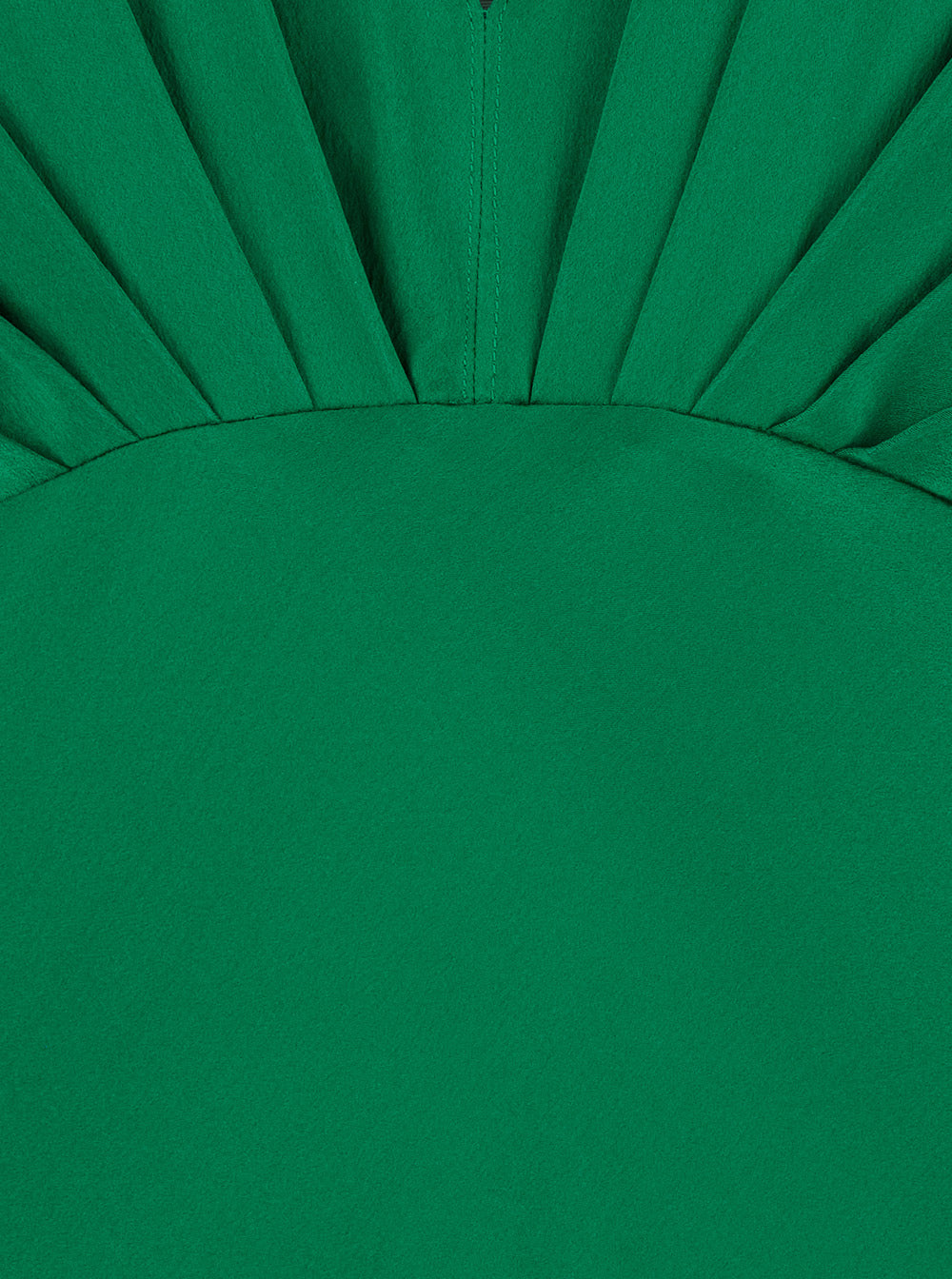 Forte_Forte Women Silk Satin Dress With 'V' Neckline And Long Sleeves, Silk, Green, Women