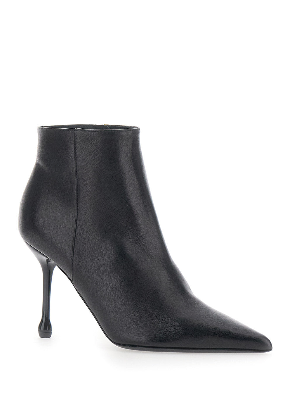 LEPLAIN Leplain Women Black Ankle Boots With Pointed Toe And High Heel In Leather Women
