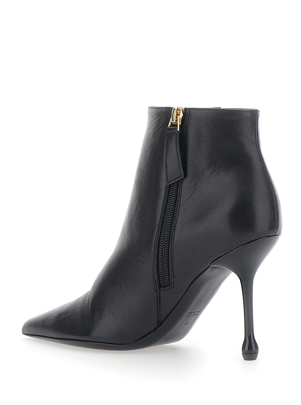 LEPLAIN Leplain Women Black Ankle Boots With Pointed Toe And High Heel In Leather Women
