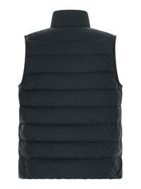 Moncler Men 'Treompan' Black Sleeveless Down Jacket With High Collar And Logo Patch On The Chest In Tech Fabric For Men