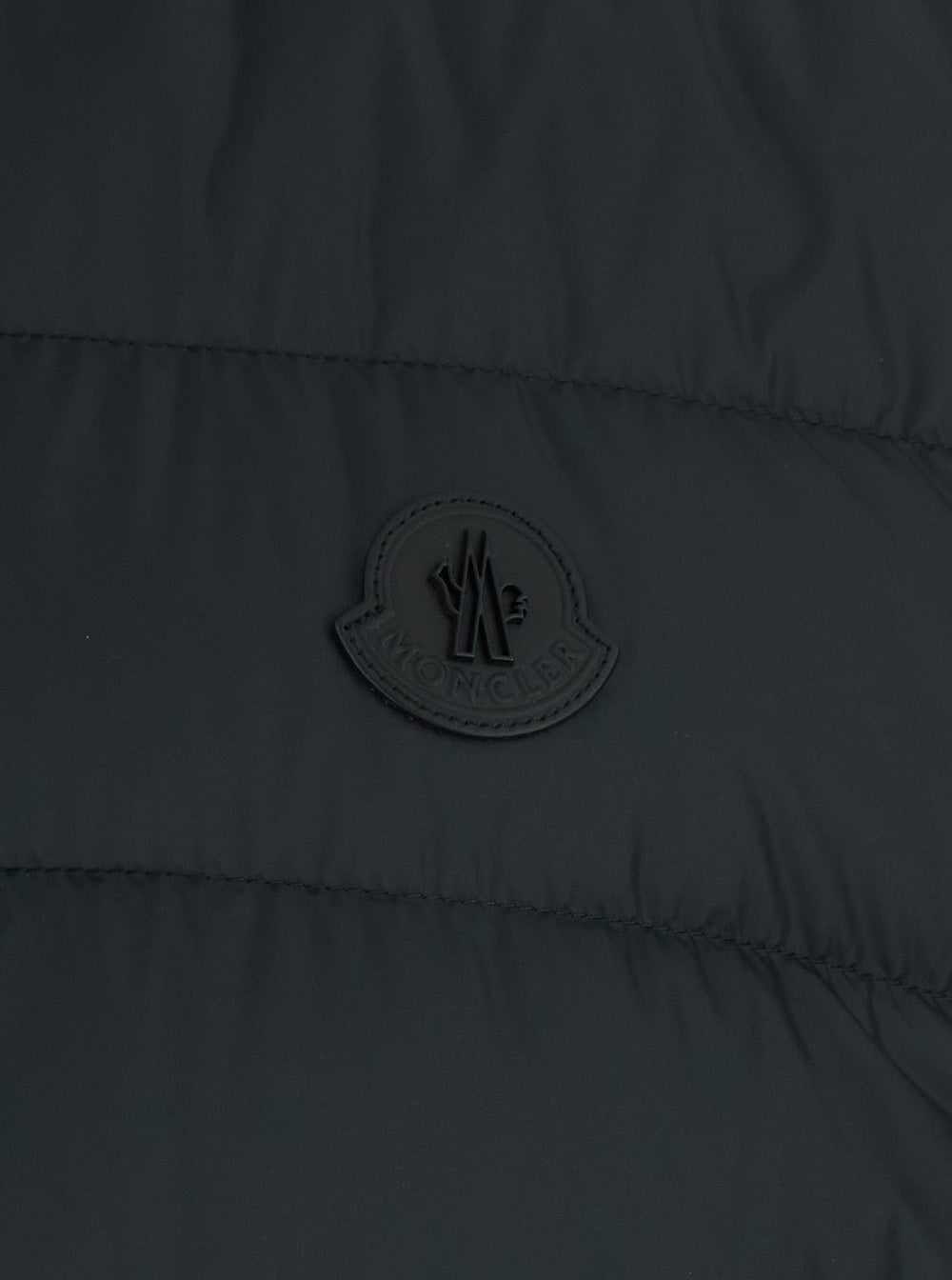 Moncler Men 'Treompan' Black Sleeveless Down Jacket With High Collar And Logo Patch On The Chest In Tech Fabric For Men