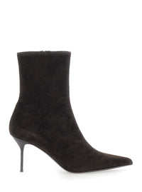 Paris Texas Women 'Lidia' Brown Ankle Boots With Pointed Toe And Stiletto Heel In Suede For Women