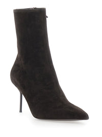 Paris Texas Women 'Lidia' Brown Ankle Boots With Pointed Toe And Stiletto Heel In Suede For Women