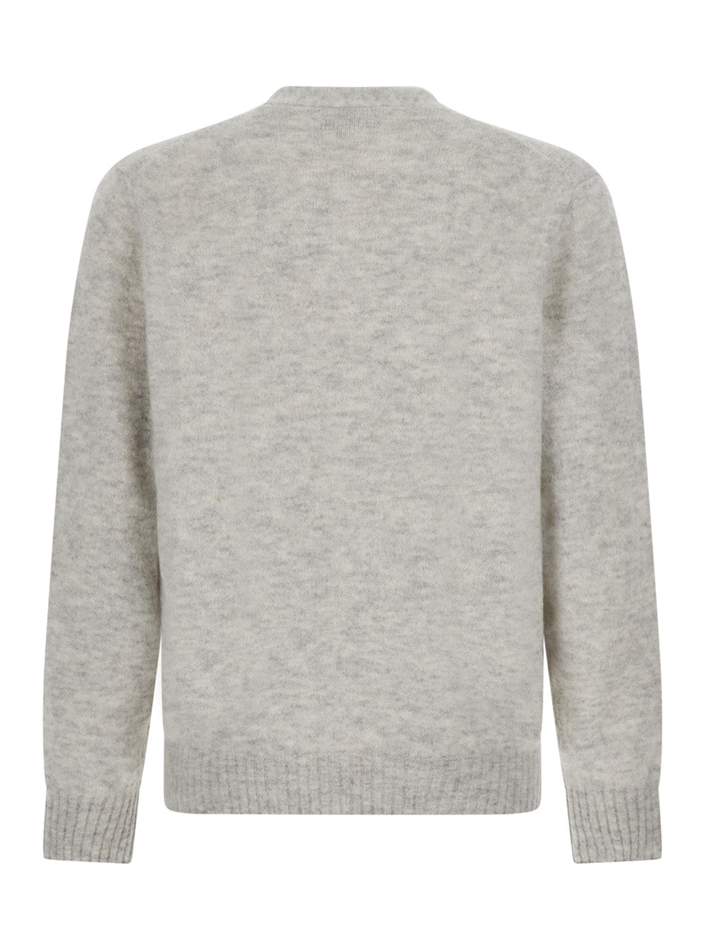 Brunello Cucinelli Men Grey V-Neck Cardigan With Logo-Engraved Buttons In Alpaca And Cashmere Blend For Men