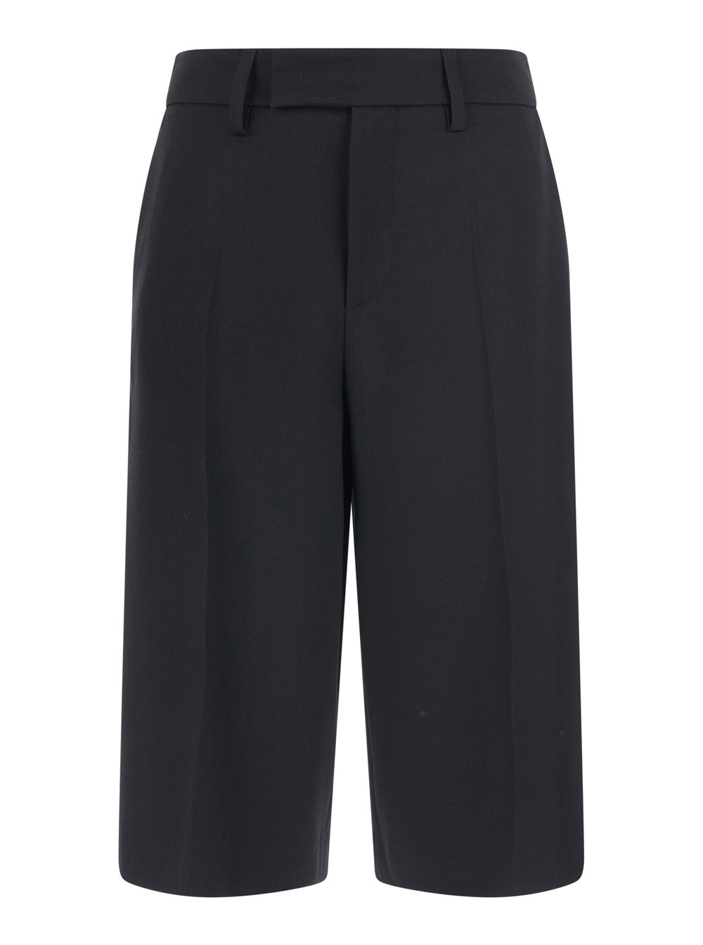 Leplain Women Black Bermuda Shorts With Belt Loops And Front Darts In Fabric For Women