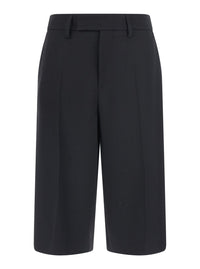 Leplain Women Black Bermuda Shorts With Belt Loops And Front Darts In Fabric For Women