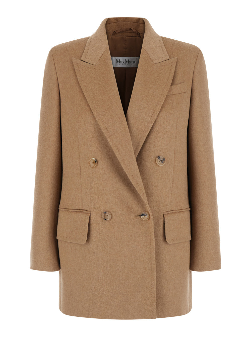 Max Mara Women 'Olimpia' Beige Double-Breasted Jacket With Peak Revers In Wool For Women