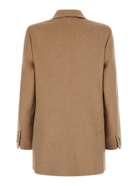 Max Mara Women 'Olimpia' Beige Double-Breasted Jacket With Peak Revers In Wool For Women