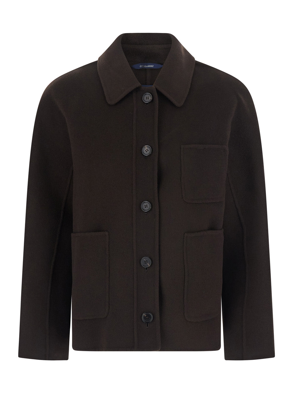 'S Maxmara Women 'Chloe' Brown Jacket With Classic Collar And Three Patch Pockets On The Front In Wool For Women