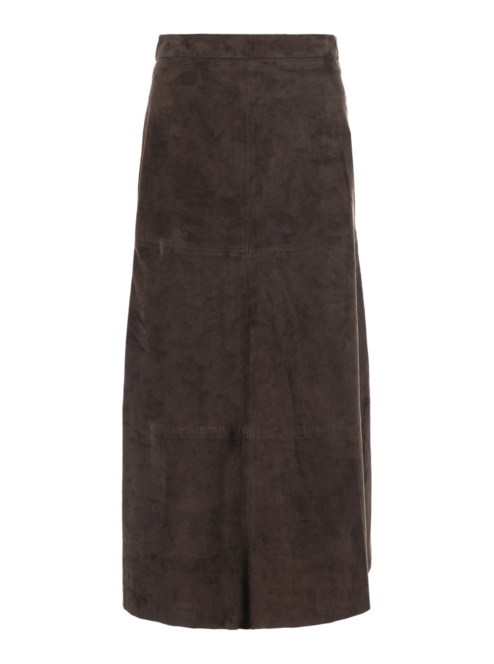 'S Maxmara Women 'Fiorire' Brown Skirt With Concealed Zip Closure At The Back And Pleated Design In Suede For Women