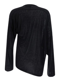 Vivienne Westwood Men Black Crew-Neck Top With Orb Embroidery On The Front And An Asymmetrical Hem In Viscose Blend For Men