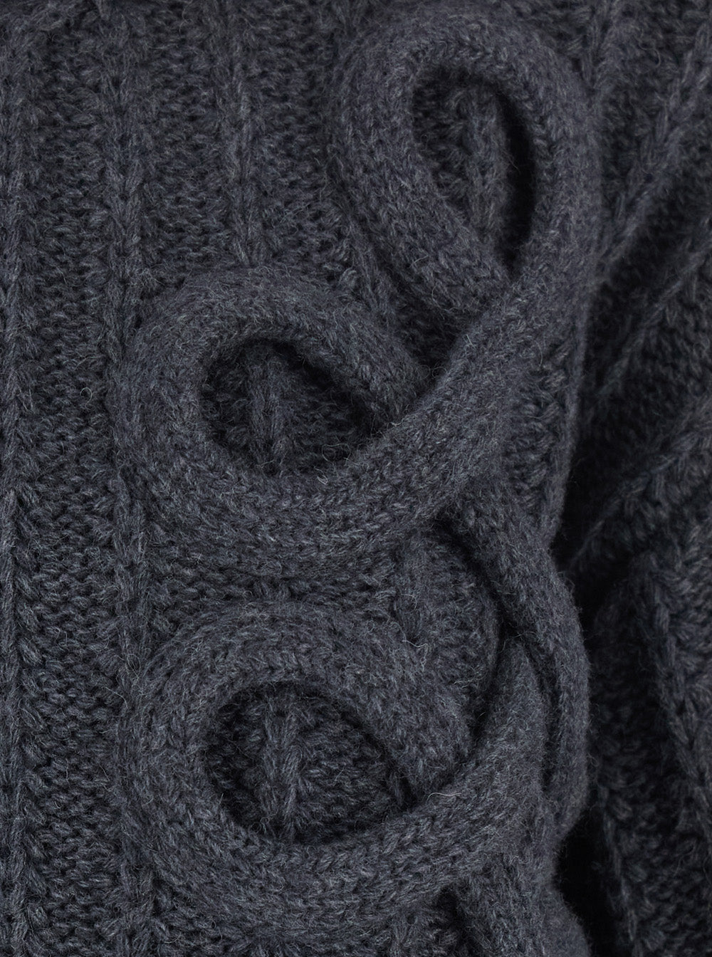 Etro Women Grey High-Neck Cardigan With Chunky Embroidery On The Front And Ribbed Knit In Wool For Women