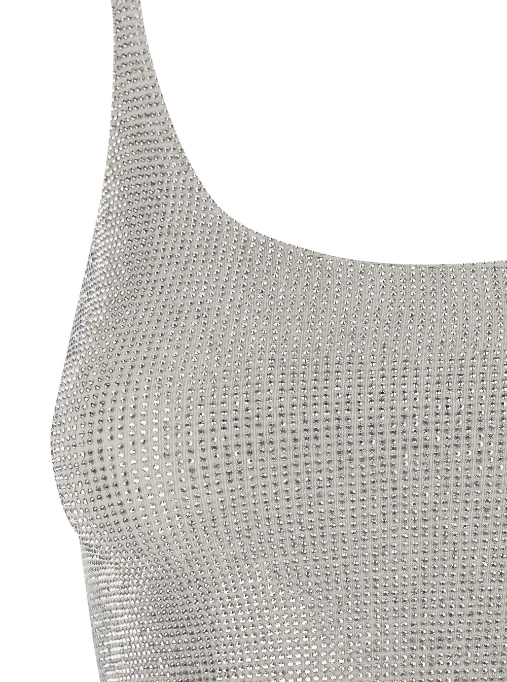 Gucci Women Metallic Sleeveless Dress With U-Neck And All-Over Crystals In Stretch Tech Fabric For Women