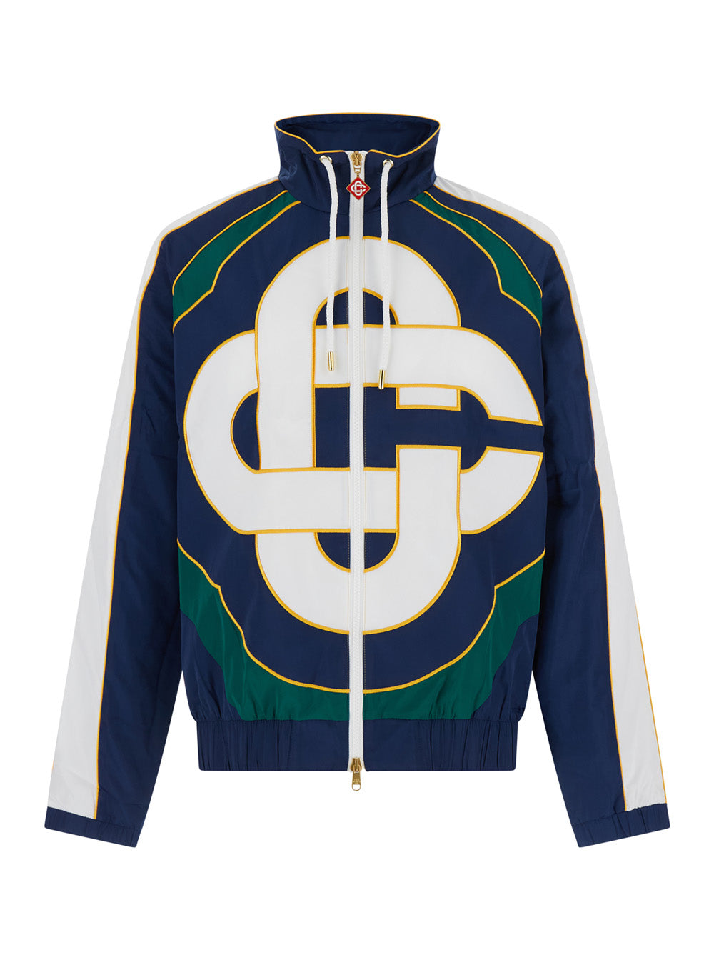 Casablanca Men Casablanca Windbreaker Jacket With Colourblock Appliqué In Blue Tech Fabric Gender Unspecified