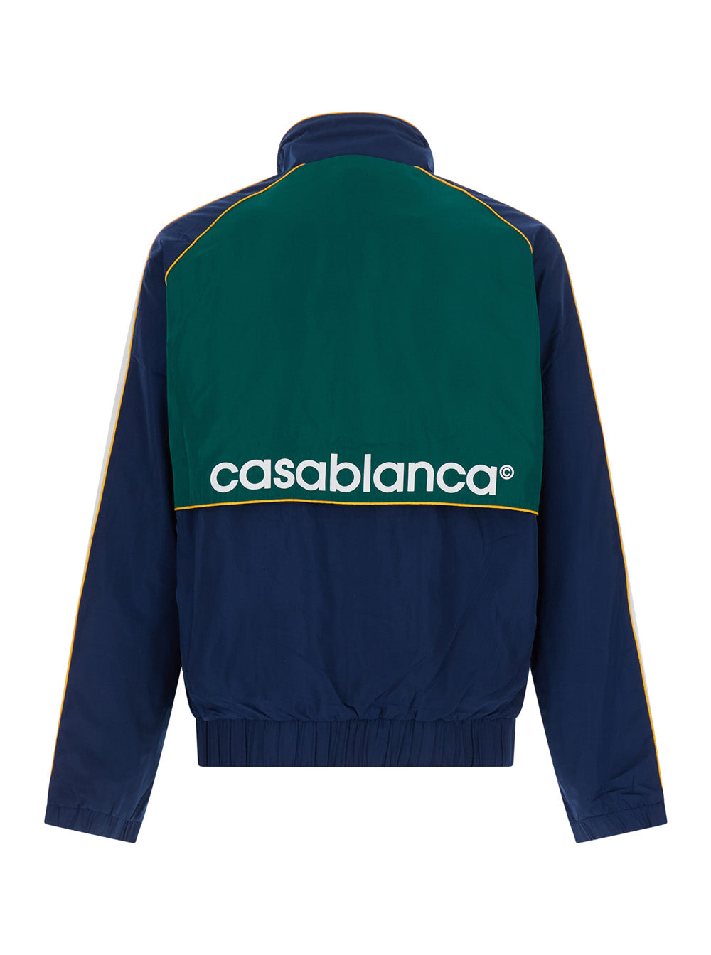 Casablanca Men Casablanca Windbreaker Jacket With Colourblock Appliqué In Blue Tech Fabric Gender Unspecified