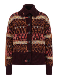 Dries Van Noten Women Teda Cardigan With Long Sleeves In Tech Fabric Multicolor Unisex