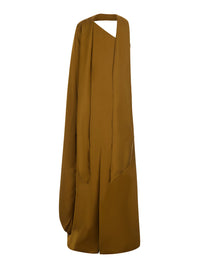 Solace London Women Maxi Long Dress In Beige Fabric For Women