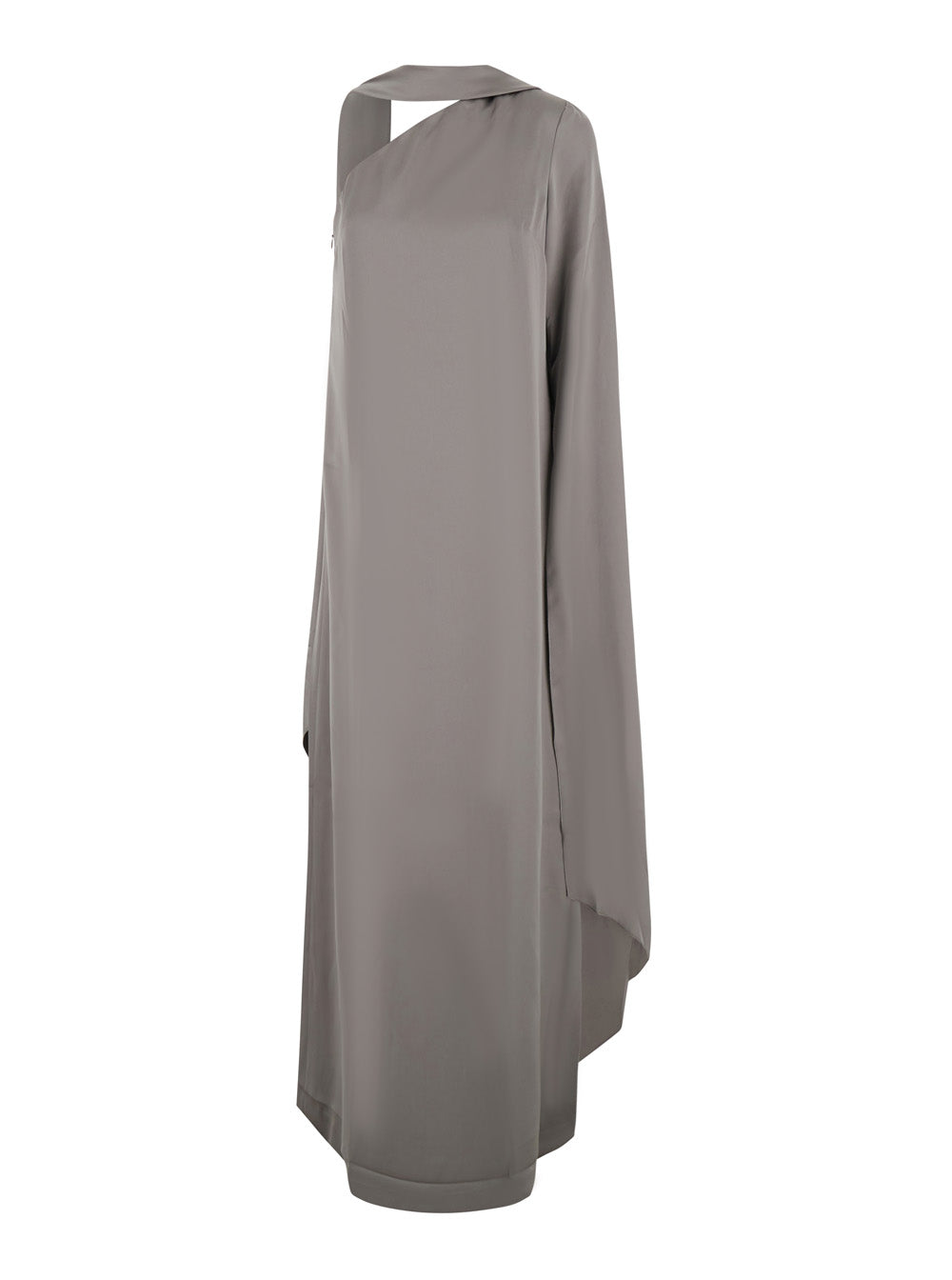 Solace London Women Women's Grey Maxi Dress With Long Fabric Silhouette