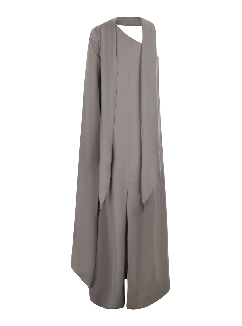 Solace London Women Women's Grey Maxi Dress With Long Fabric Silhouette