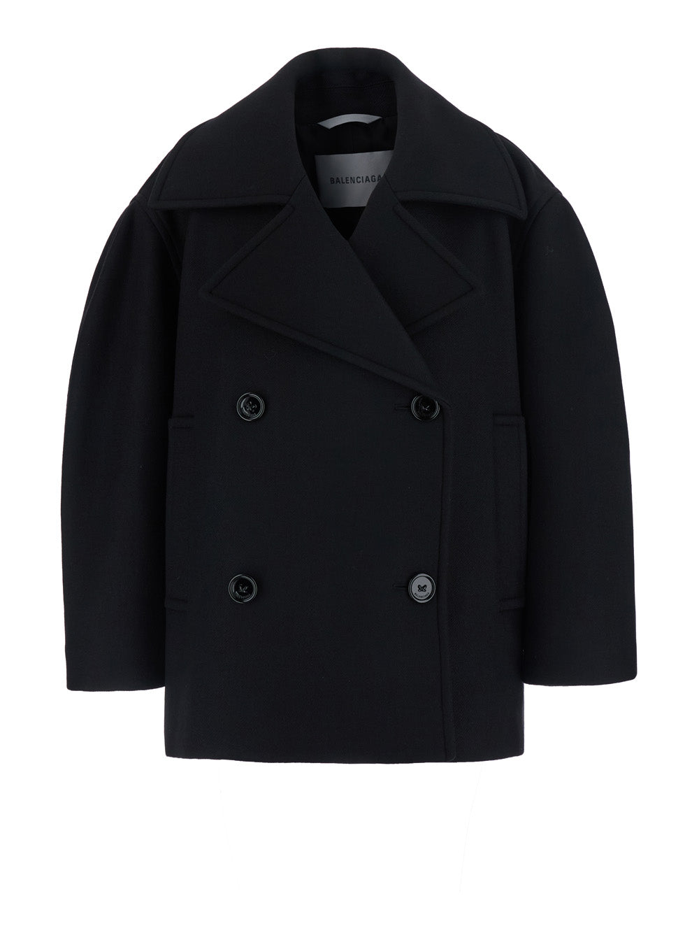 Balenciaga Women Short Cocoon Coat Double Compact Wool