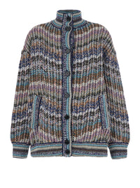 Missoni Women Caperdoni Cardigan With V-Neck And Long Sleeves In Multicolored Wool For Women