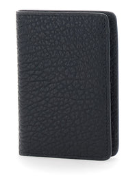 Maison Margiela Men Wallet With Four Stitches On The Back In Black Leather For Women