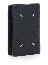 Maison Margiela Men Wallet With Four Stitches On The Back In Black Leather For Women