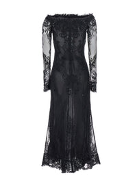 BLUMARINE Blumarine Women Black Dress With Frayed Edges And Applied Rhinestone Details In Tech Fabric For Women