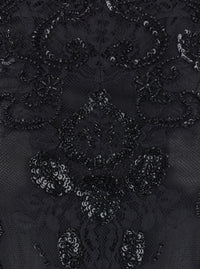 BLUMARINE Blumarine Women Black Dress With Frayed Edges And Applied Rhinestone Details In Tech Fabric For Women