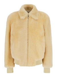 Bottega Veneta Women Teddy Straight Shearling Blouson Leather Details
