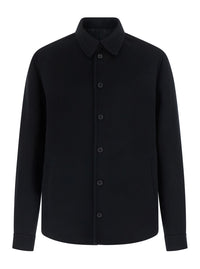 Fendi Men Lana Double Ff Camicia Con Bottoni