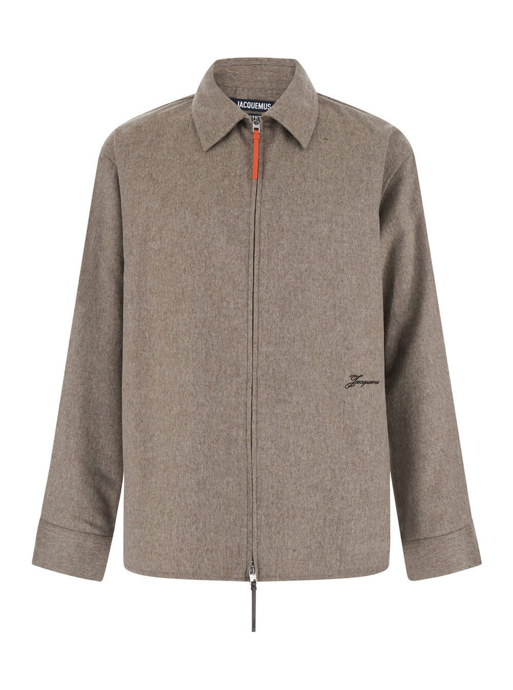 Jacquemus Men Beige Jacket With Front Zip Closure And Side Pockets