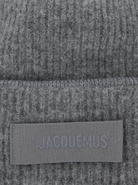 Jacquemus Women Le Bonnet Gros Grain Is A Hat Characterized By A Processing In Alpaca And Merino Wool In Gray Unisex