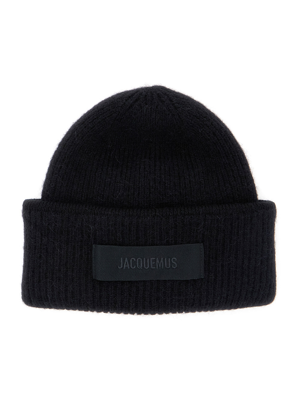Jacquemus Women Le Bonnet Gros Grain Is A Hat With A Gros Grain Brim Made Of Black Unisex Alpaca, Nylon, And Merino Wool