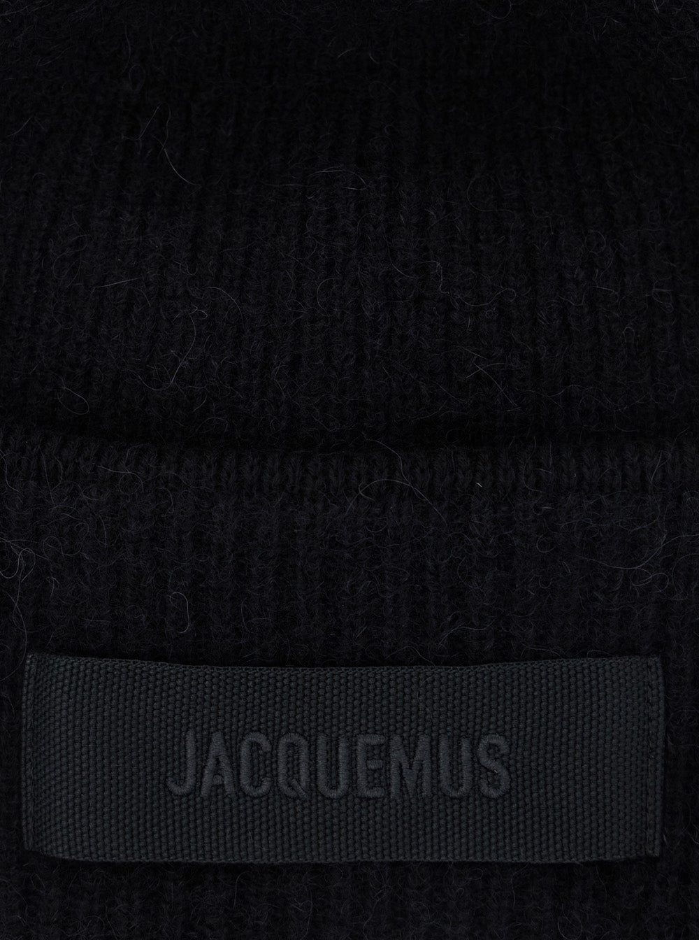 Jacquemus Women Le Bonnet Gros Grain Is A Hat With A Gros Grain Brim Made Of Black Unisex Alpaca, Nylon, And Merino Wool